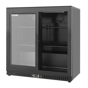 Barra Trasera Refrigerada 2 Puertas de Vidrio - Interior Negro Dynasteel