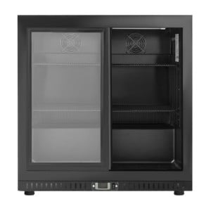 Barra Trasera Refrigerada 2 Puertas de Vidrio - Interior Negro Dynasteel