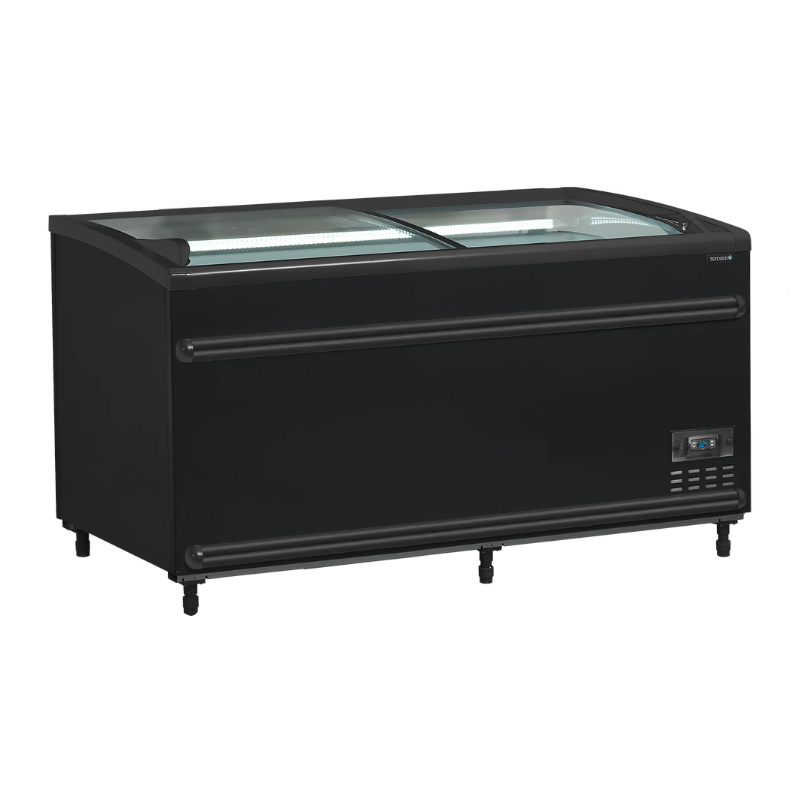 Refrigerador Congelador Tapa de Vidrio Curvado - Negro - 422 L - TEFCOLD Refrigerador Congelador Tapa de Vidrio Curvado - Negro - 422 L - TEFCOLD