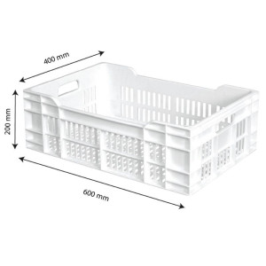 Crate 600 X 400 Perforated 40L White - Gilac