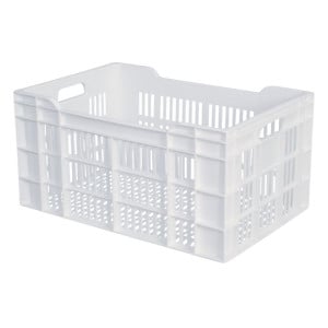 Caisse 600 X 400 Ajouree 60L Blanc - Gilac