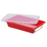 Bac Flat 3L Haccp Red + Lid + Grid - Gilac