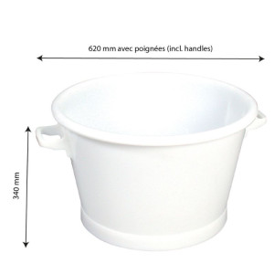 Baquet Rond Fond Renforce 50L Blanc - Gilac