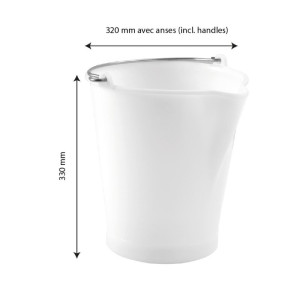 Seau 12L Bec Verseur Inox Blanc - Gilac