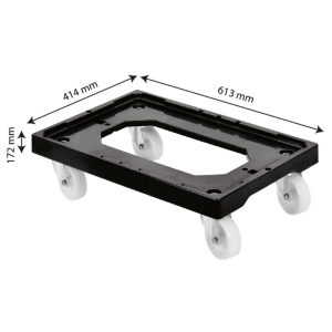 Socle Rodante 4 Ruedas Giratorias - Chapa de Acero - Negro