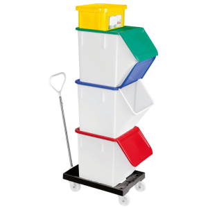 Socle Rodante 4 Ruedas Giratorias - Chapa de Acero - Negro