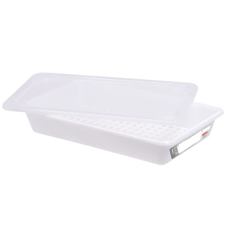 Bac Plat HACCP con Tapa y Rejilla - 5 L - Blanco - Gilac