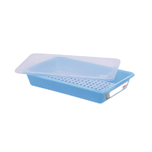 Bac Plat HACCP con Tapa y Rejilla - 5 L - Azul - Gilac