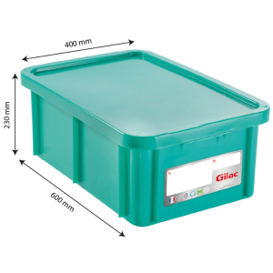 Cubo HACCP Rectangular con Tapa - 35 L - Verde