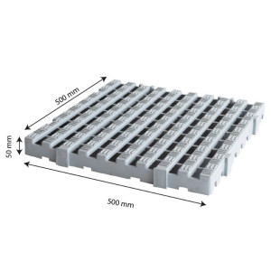 HACCP grating - 50 x 50 cm - Thickness 50 mm - Gray - Gilac