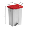 Cubo de Pedal con Tapa Roja - 50 L - Gilac