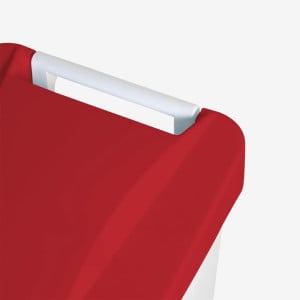 Cubo de Pedal Con Tapa Roja y Ruedas - 80 L - Gilac