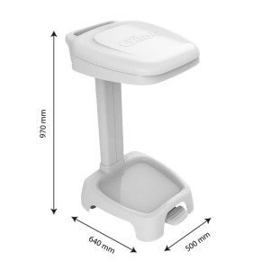 Soporte para Bolsa de Basura con Tapa Blanca - 120 L - Gilac
