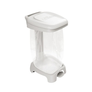 Soporte para Bolsa de Basura con Tapa Blanca - 120 L - Gilac
