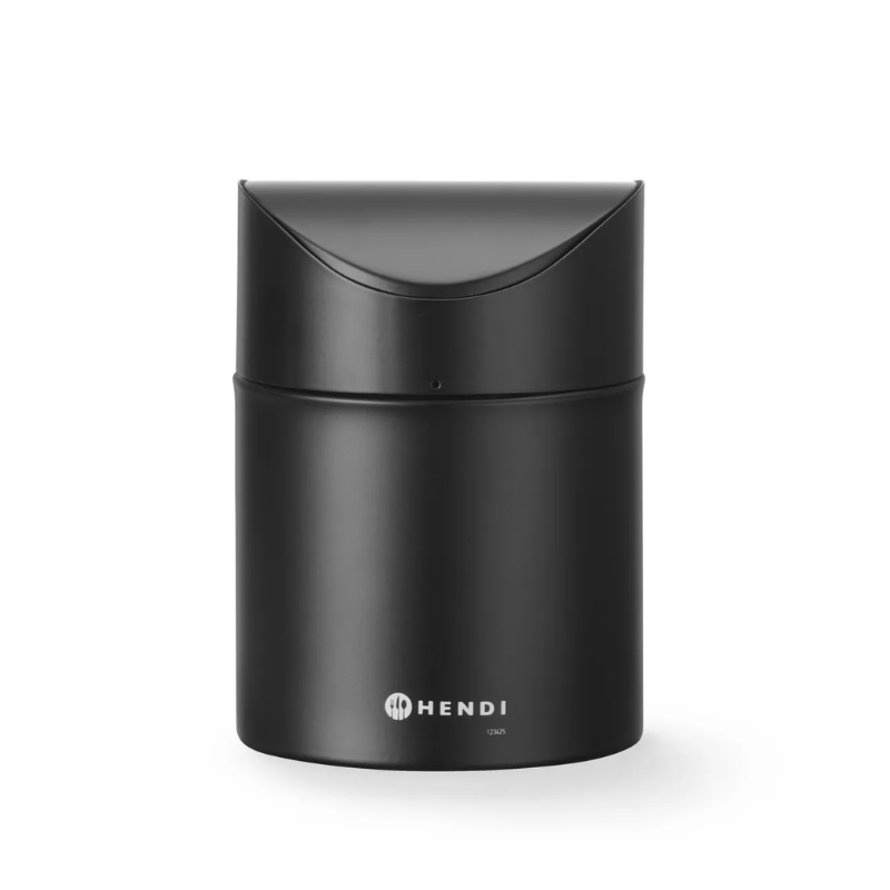 Table Trash Can with Swing Lid - Black - HENDI Table Trash Can with Swing Lid - Black - HENDI