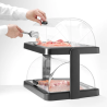 Vitrine Buffet con Tapa Deslizante UNIQ - 2 Bandejas - Negro - HENDI