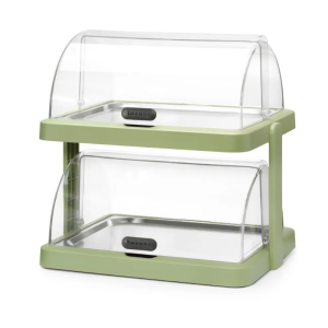 Vitrina Buffet con Tapa Deslizante UNIQ - 2 Bandejas - Verde - HENDI