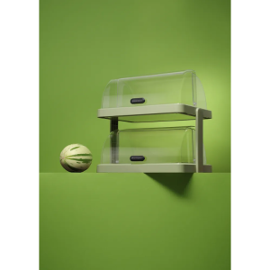 Vitrina Buffet con Tapa Deslizante UNIQ - 2 Bandejas - Verde - HENDI