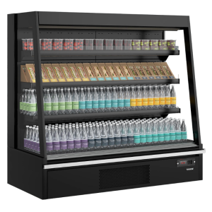 Vitrina Refrigerada Baja Supermercado Abierta - Negro - 360 L