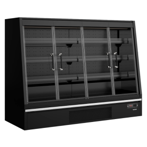 Vitrina Refrigerada Baja Supermercado con 4 Puertas Negra - 540 L
