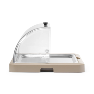 Vitrine Buffet à Couvercle Coulissant UNIQ - Beige - HENDI