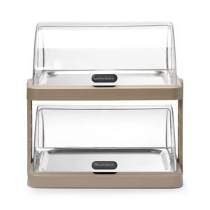 Vitrine Buffet con Tapa Deslizante UNIQ - 2 Bandejas - Beige - HENDI