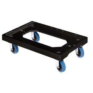 Rolling Base 4 Silent Swivel Wheels - Steel Bracket - Black - Gilac