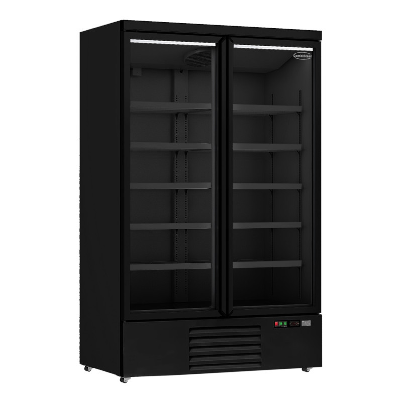Vitrine Refrigerada Positiva 2 Puertas Negra - 1000L | CombiSteel