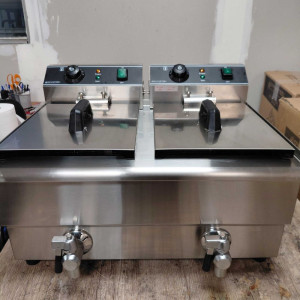 Professional Deep Fryer 2 x 13 L with Drain - Dynasteel: Performance and durability for your kitchen