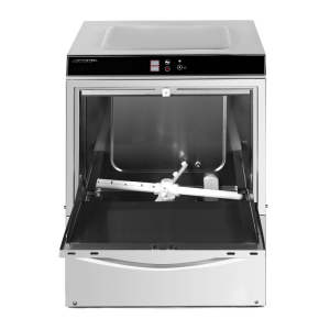 Lave-Vaisselle Professionnel avec Doseur de Liquide de Rinçage et Détergent et Pompe de Vidange - 50 x 50 cm - Dynasteel