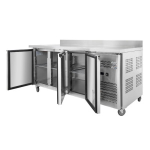 3-Door Refrigerated Table GN1/1 - Depth 700 with Backsplash - Dynasteel