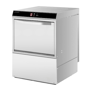 Lavavajillas Profesional con Dosificador de Líquido de Enjuague y Detergente y Bomba de Drenaje - 50 x 50 cm - Dynasteel