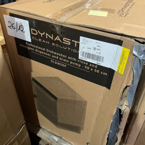 Lavavajillas Profesional con Dosificador de Líquido de Enjuague y Detergente y Bomba de Drenaje - 50 x 50 cm - Dynasteel