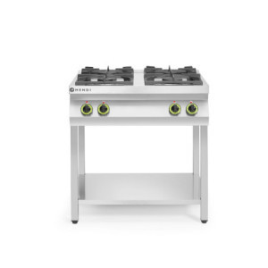 Cocina a Gas - Abierta con Estante - 4 Quemadores - HENDI