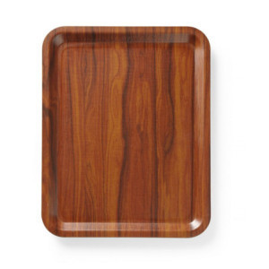 Bandeja de Servicio Rectangular Antideslizante Laminada Caoba - 460 x 360 mm - HENDI
