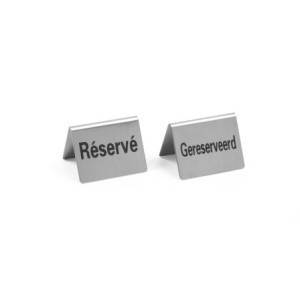 Caballete de mesa "Reservado" 50 x 35 mm - Lote de 4 - HENDI