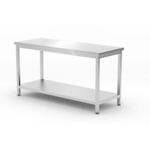Mesa Central Profi Line con Estante - L 1600 x P 600 mm - HENDI
