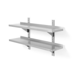 Adjustable Wall Shelf 2 Levels with 2 Supports - L 1000 x 300 mm - HENDI