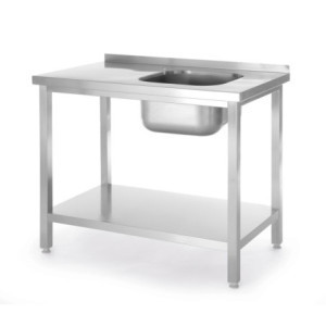 Plonge 1 Bac a la Derecha Kitchen Line con Estante - P 600 x L 800 mm - HENDI