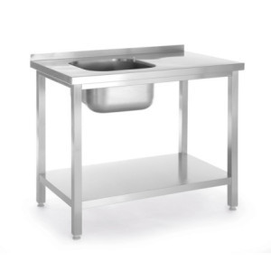Fregadero 1 Cubeta a la Izquierda Kitchen Line con Estante - P 600 x L 800 mm - HENDI