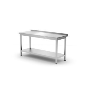 Mesa de Trabajo de Pared Kitchen Line con Estante - P 600 x L 1200 mm - HENDI