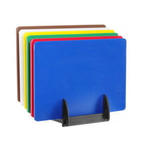 Tablas de Cortar HACCP - Juego de 6 con Rack - HENDI