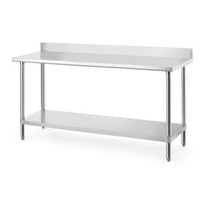 Mesa de Trabajo con Respaldo y Estante - L 1800 mm - HENDI