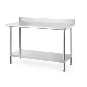 Mesa de Trabajo con Respaldo y Estante - L 1400 mm - HENDI