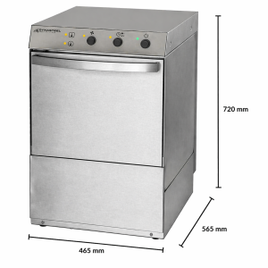 Lavavajillas Profesional con Dosificador de Líquido de Enjuague y Detergente - 40 x 40 cm - Dynasteel