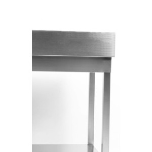 Mesa Inox 1600x700 mm Respaldo y Estante Inferior