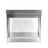 Mesa Inox 1600x700 mm Respaldo y Estante Inferior