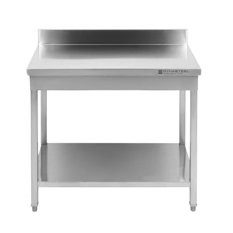 Mesa Inox 1600x600 mm Respaldo y Estante Bajo