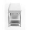 Mesa Inox 1600x600 mm Respaldo y Estante Bajo