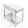 Mesa Inox 1600x600 mm Respaldo y Estante Bajo